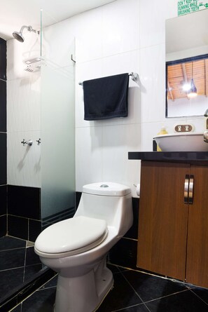 Hair dryer, towels