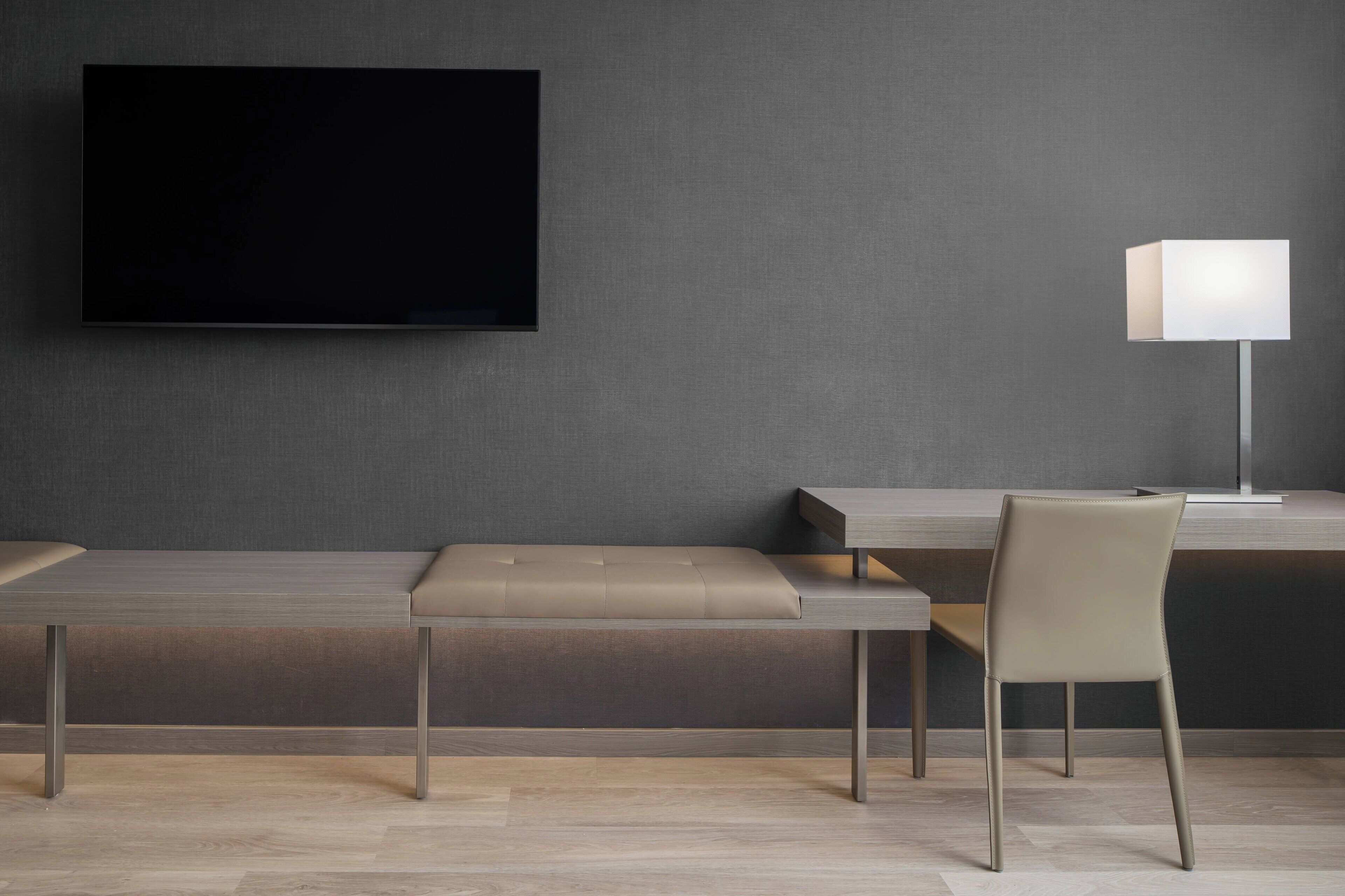 desk, laptop workspace, iron/ironing board, wifi