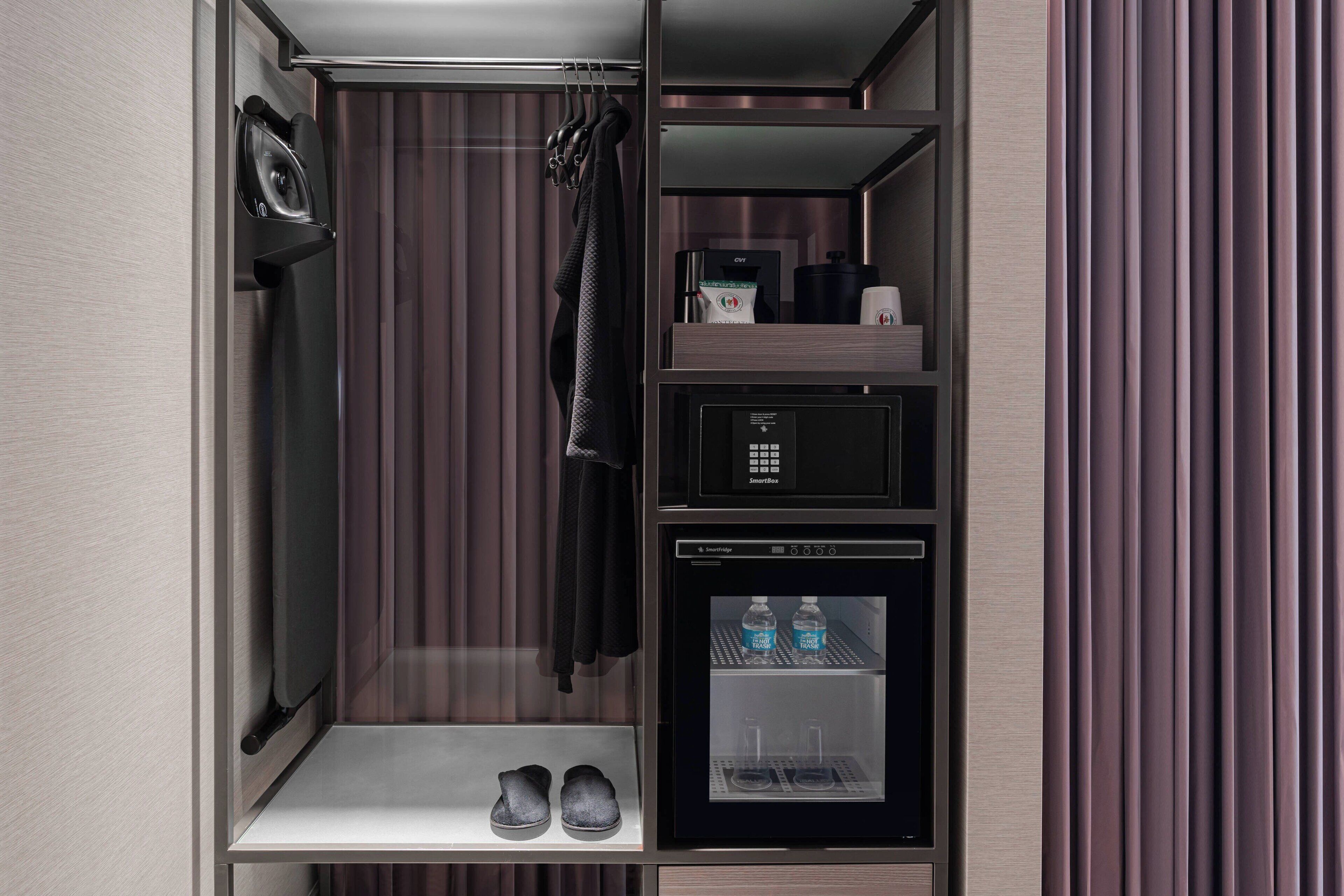 desk, laptop workspace, iron/ironing board, wifi