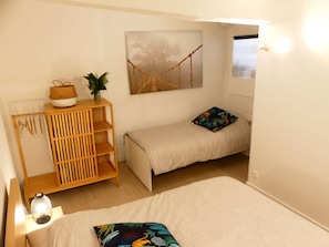 2 bedrooms, iron/ironing board, travel crib, WiFi