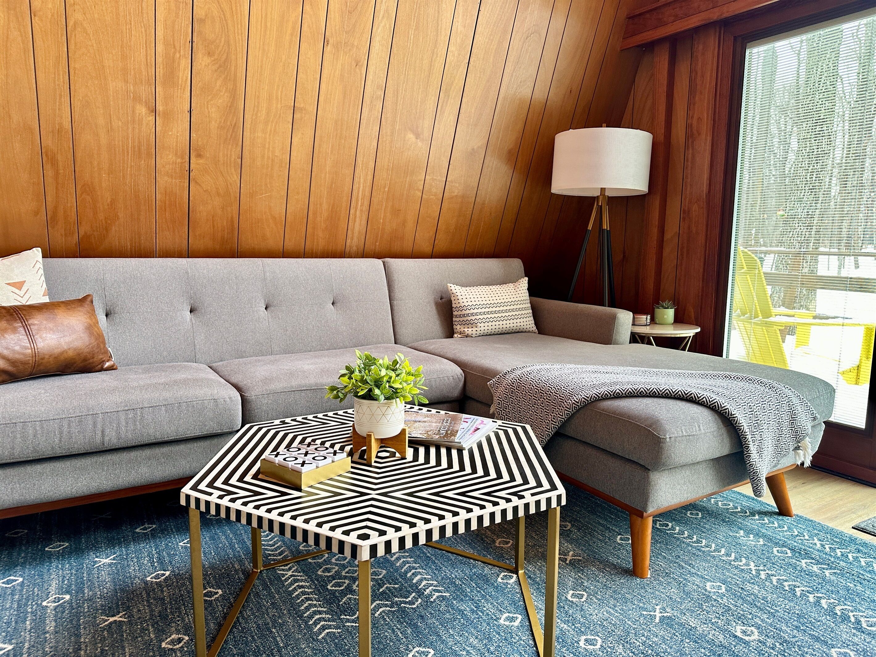 Smart TV, fireplace, DVD player, books