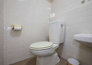 Combined shower/bathtub, hair dryer, towels