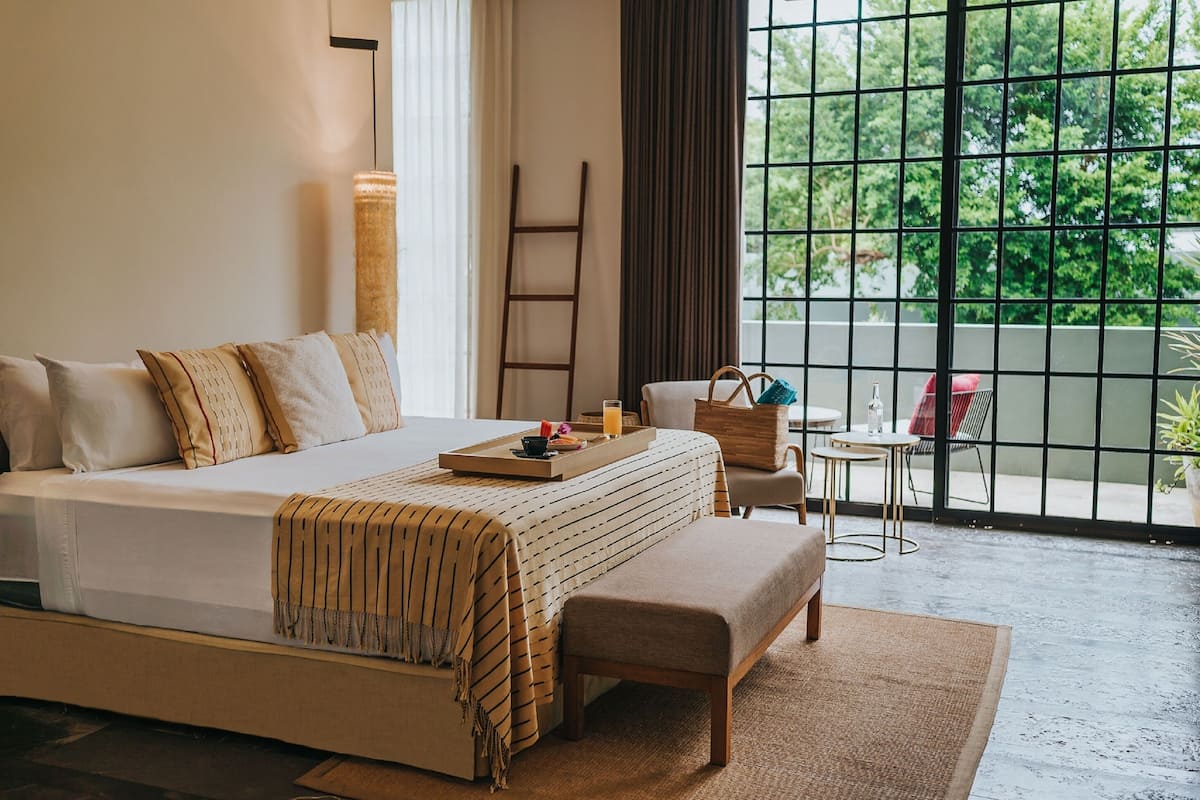 Suite, 1 kingsize bed | 1 slaapkamer, lakens van Egyptisch katoen, luxe beddengoed, een minibar