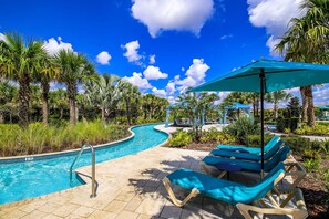 Outdoor pool - Amazing New TownHome 5 Bdr 4,5 Bath with Pvt Pool and Access to Clubhouse,15min from Disney (Kissimmee)