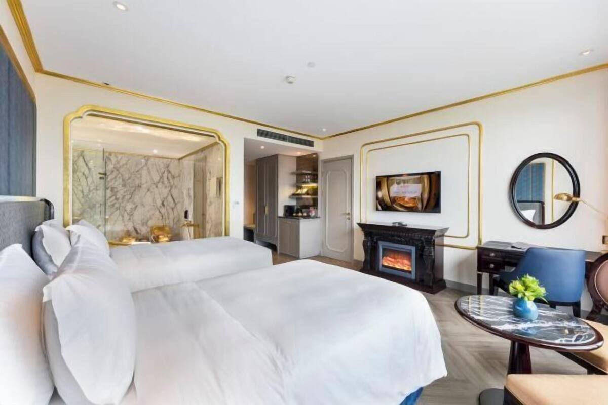 Pillow-top beds, minibar, in-room safe, desk
