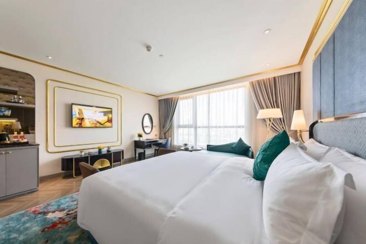 Pillow-top beds, minibar, in-room safe, desk
