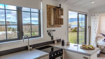 Fridge, oven, stovetop, electric kettle