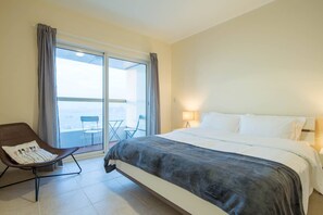 1 bedroom, laptop workspace, iron/ironing board, bed sheets