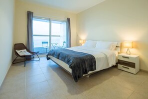 1 bedroom, laptop workspace, iron/ironing board, bed sheets