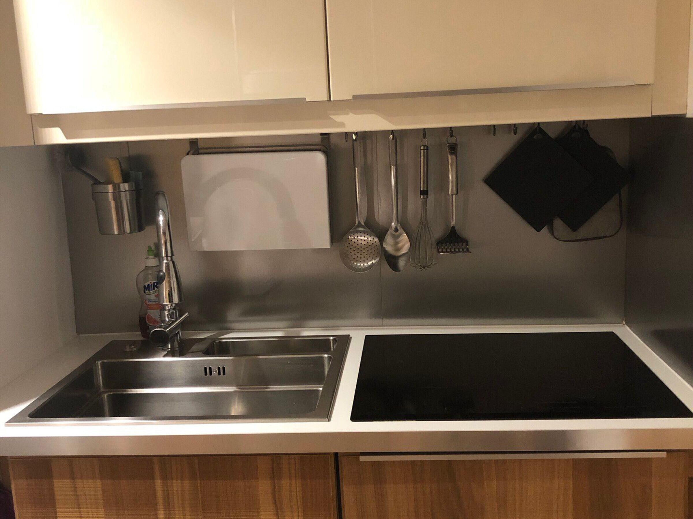 Fridge, microwave, dishwasher