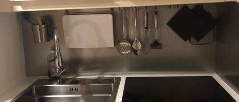 Fridge, microwave, dishwasher