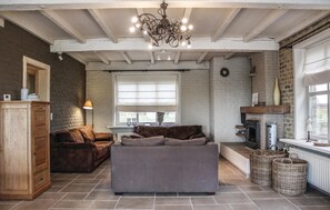TV, fireplace, table football, ping pong