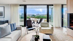 TV connectée, cheminée, chaîne hi-fi