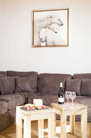 Comfy large sofa  - Sauberands 18 apartment, Skiing, Chamonix All Year (Chamonix)