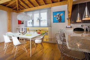 Dining table and chairs for 6 - Le Bartavel Apartment, Skiing, Chamonix All Year (chamonix)