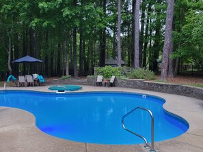 Pool - Cozy N. Raleigh Apt. with Pool and Hot Tub. Pets welcome BBQ Grill, TV & movies (Raleigh)