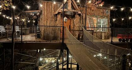 Hobbit Treehouse with waterfall! 350 Acres on the BrazosRiver! "Magical"-FW Mag