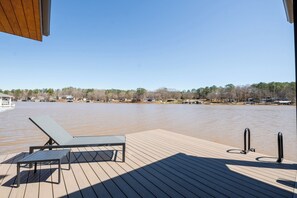 Terrace/patio - Lakefront Escape w/ Boathouse & Helipad – Your Ultimate Lake Gaston Getaway (Littleton)