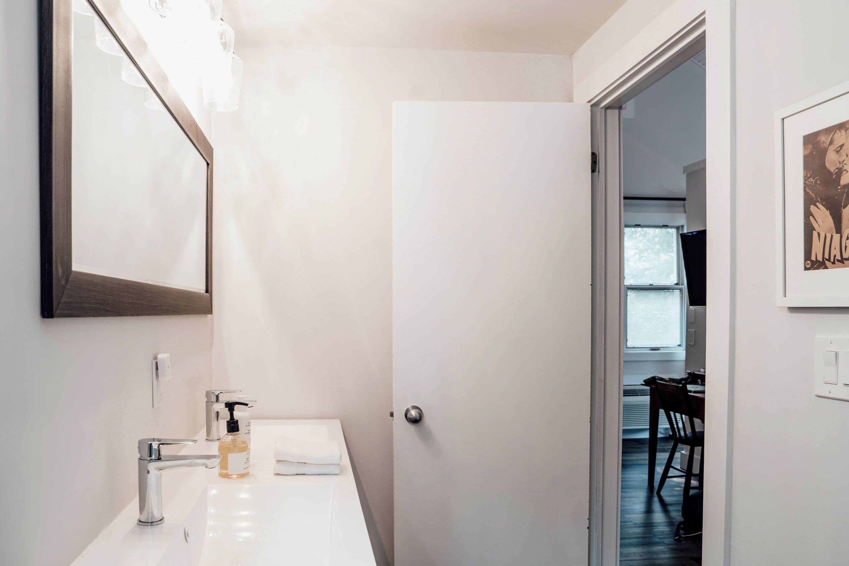 Premier 1 King Suite Cathedral Ceiling | Bathroom | Eco-friendly toiletries, hair dryer, towels, soap