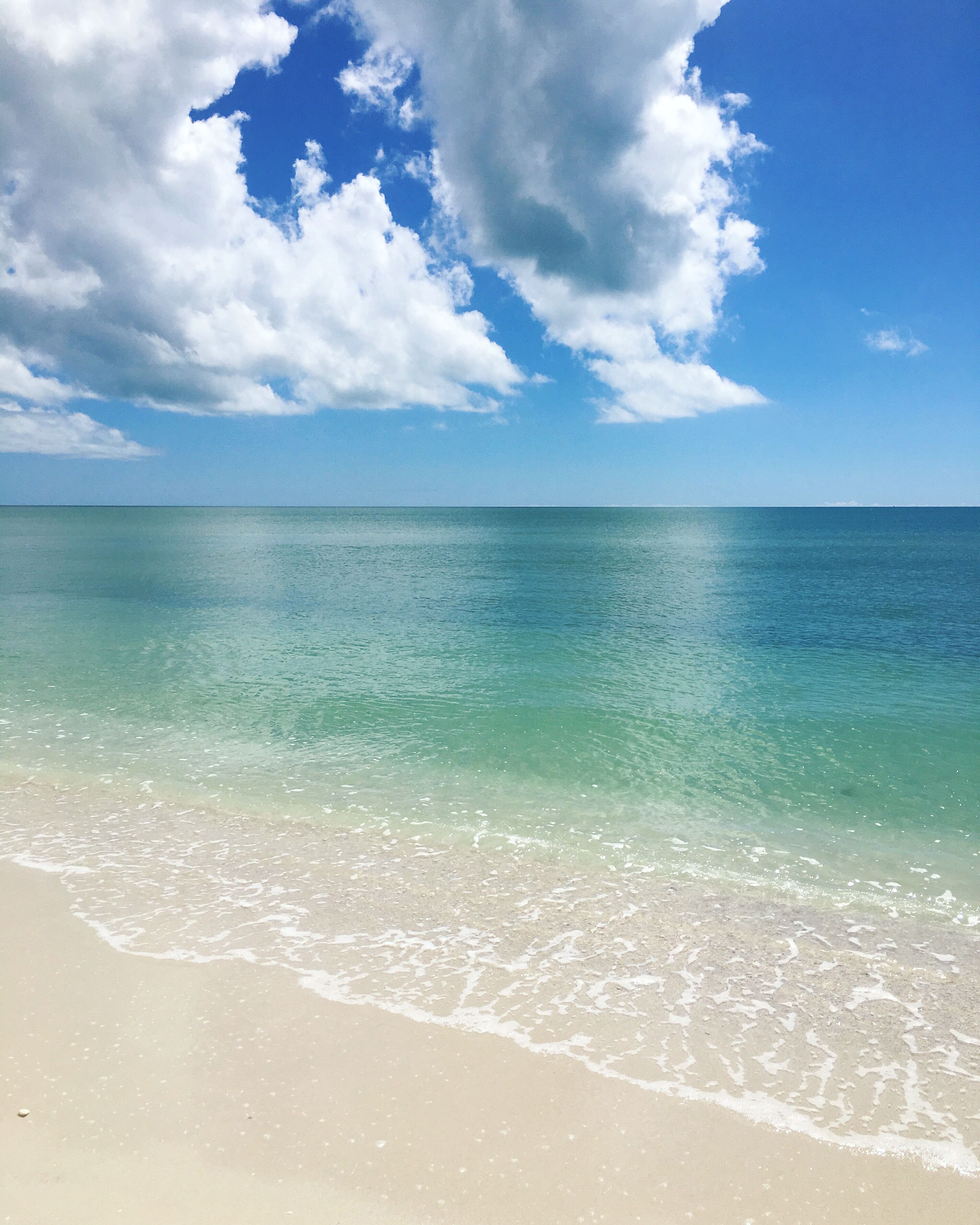 On the beach, sun-loungers, beach towels
