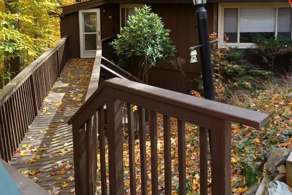 Fall is in the air, see the leaves changing while hiking on top of the mountain.
