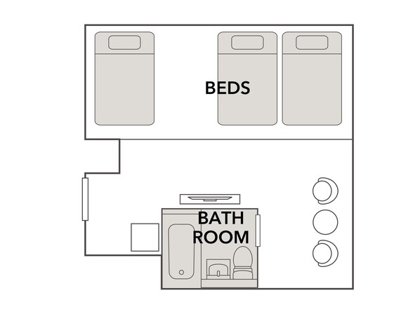 Standard Room, 3 Twin Beds, Non Smoking | In-room safe, desk, laptop workspace, blackout drapes - Comfort Hotel Kyoto Horikawagojo (Kyoto)