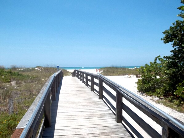 Plage à proximité, chaises longues, serviettes de plage