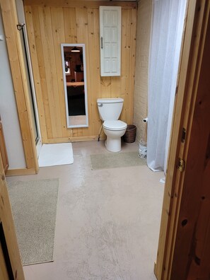 Dusche, Handtücher, Seife, Toilettenpapier