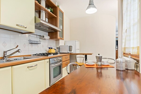 Microwave, oven, stovetop, dishwasher