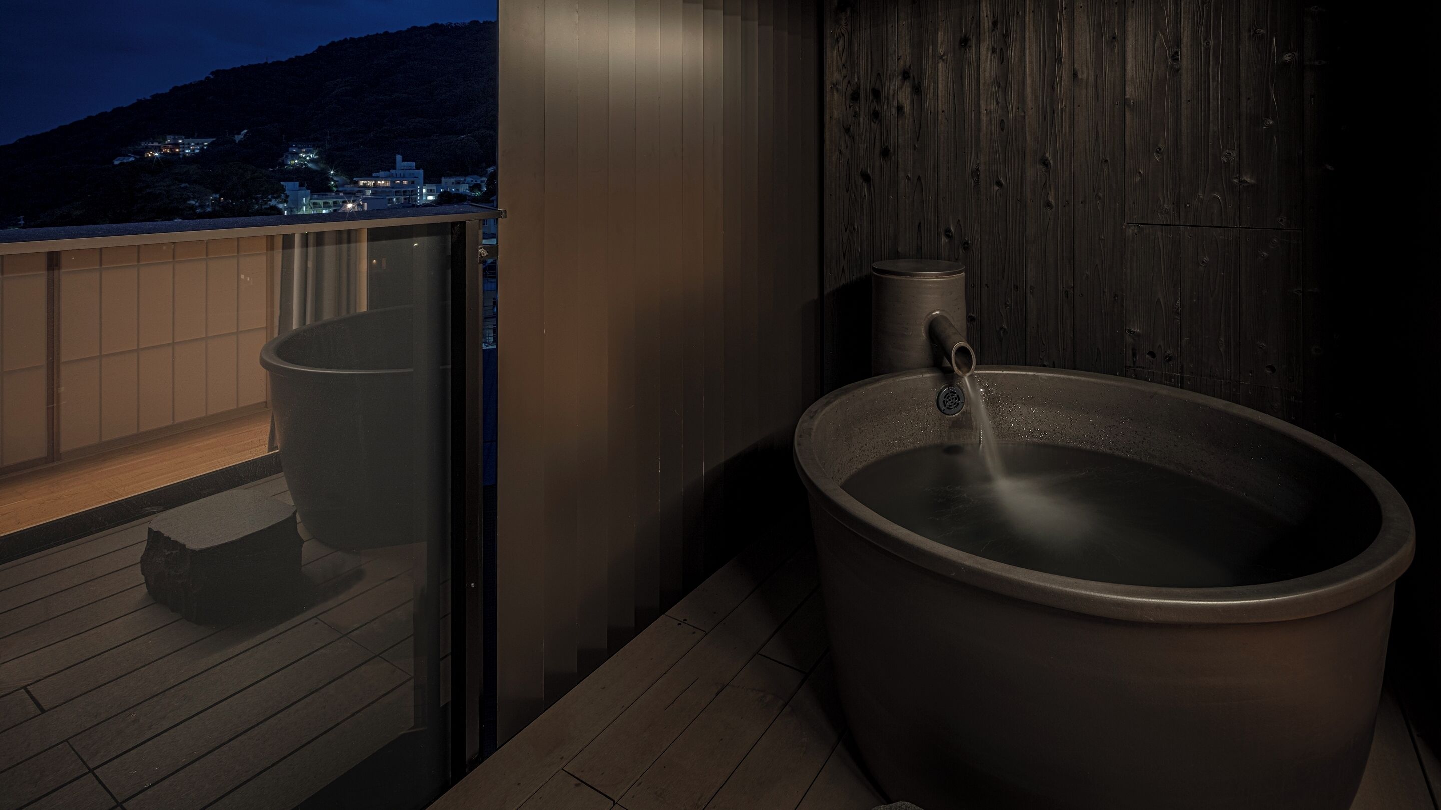 Terrace Bath Premium Twin, Non Smoking | Bathroom | Separate tub and shower, free toiletries, hair dryer, slippers