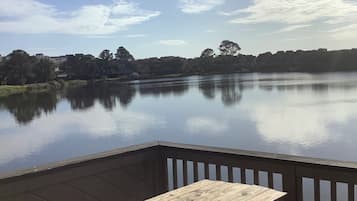 Enjoy a serene lakeside retreat with a deck and picturesque views.