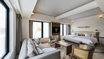 华丽双床房, 无烟房 (Corner Deluxe Twin) | 隔音、免费 WiFi、床单
