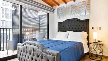 1 bedroom, memory-foam beds, desk, iron/ironing board