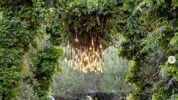 Outdoor banquet area