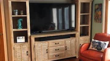 Smart TV, DVD player, books, stereo