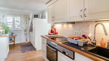 Kühlschrank, Mikrowelle, Ofen, Herdplatte