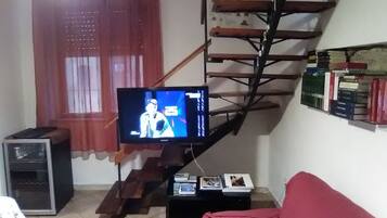 Fernseher, Kamin, Bücher