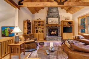 TV, fireplace, offices
