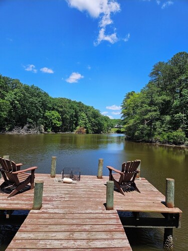 Private home on creek with dock. 
