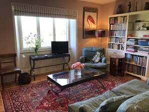 Een televisie en boeken