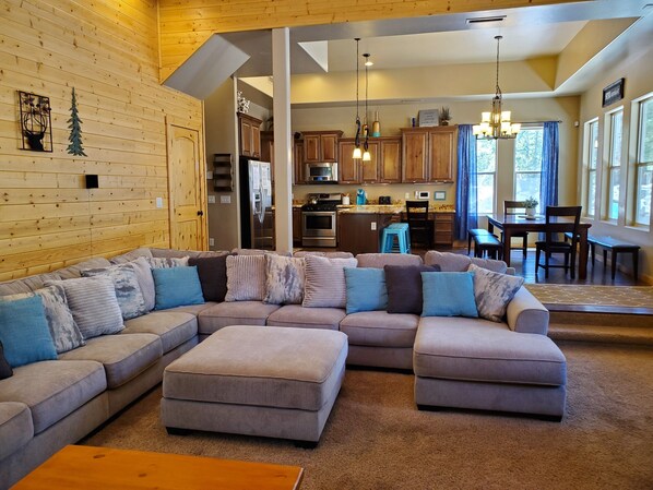 Smart TV, fireplace, video games, foosball