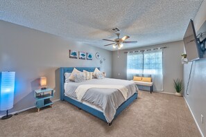 4 多间卧室、熨斗/熨衣板、旅行婴儿床、免费 WiFi