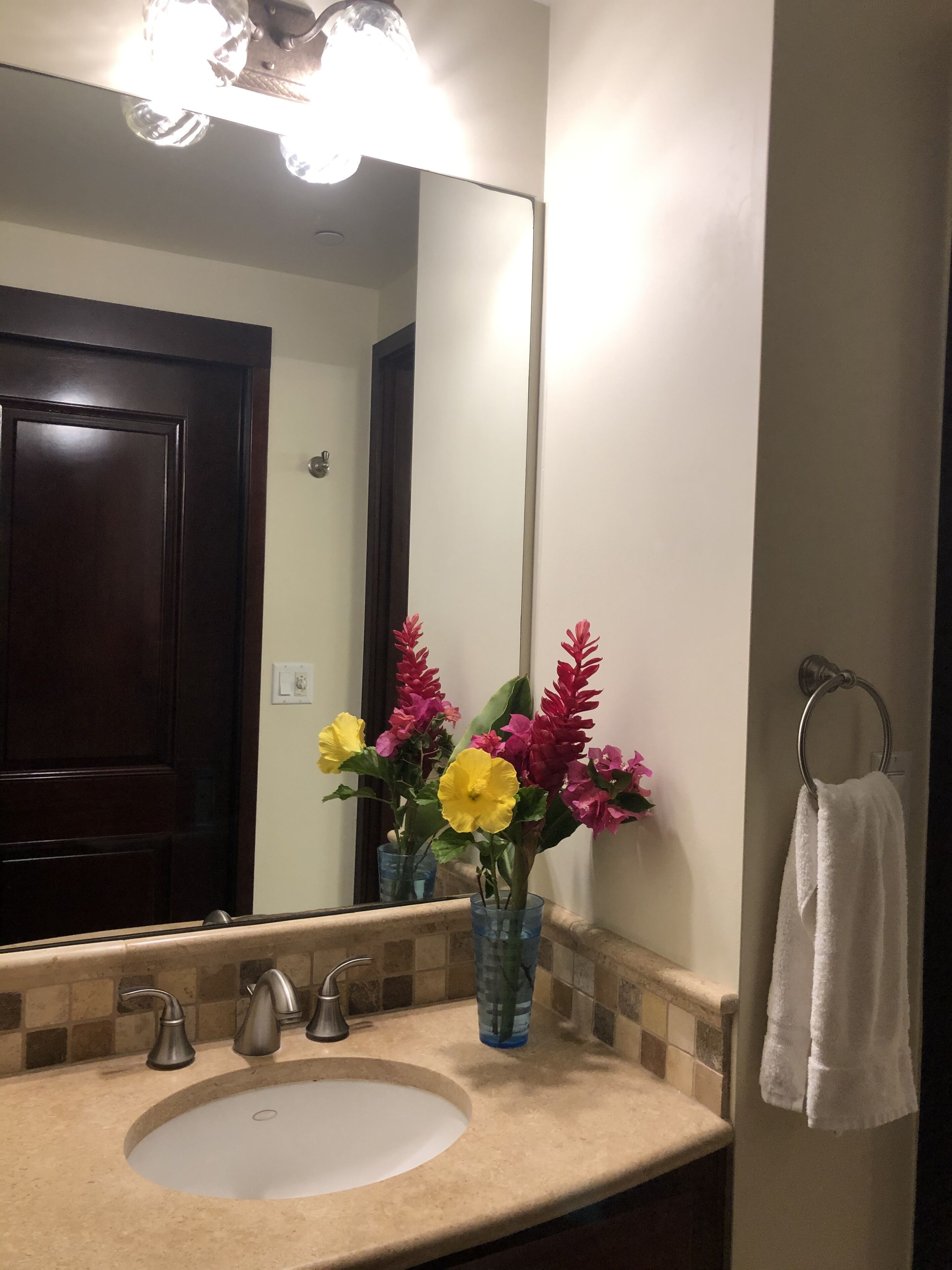 bathtub, hair dryer, towels, soap