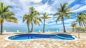 Outdoor pool, a heated pool - Swept Away  3BR/2BA Keys Retreat with Pool, Dock & Stunning Open Water Views (Marathon)