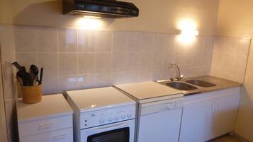 Fridge, microwave, dishwasher