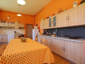 Fridge, microwave, dishwasher - Charming Old Schoolhouse: 3BR, Scenic Views, Near Loire Gorges, Pet Friendly (Le Brignon)