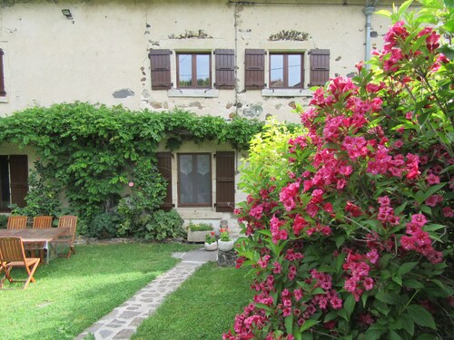 Restored farmhouse with enclosed garden and terrace, near Puy en Velay