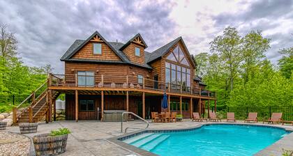Elegant mountain-view home with private hot tub, saltwater pool & foosball