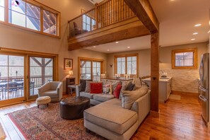 TV, fireplace, video games, table football