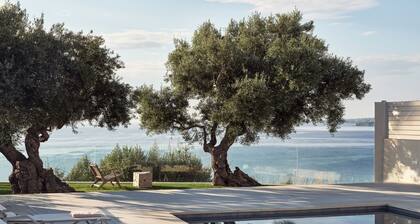 Villa with pool on the edge of the hill